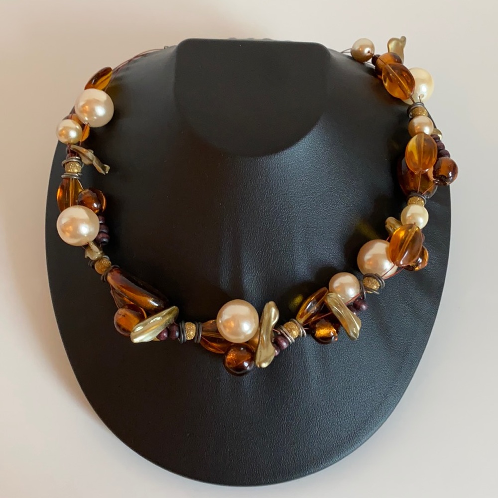 Faux perle and amber inspired set